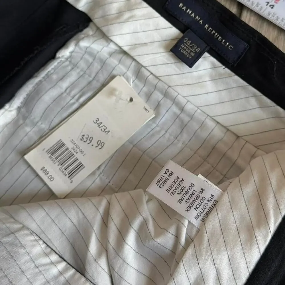Banana Republic Single Pleated Dress Slacks Pants - Size 34x34